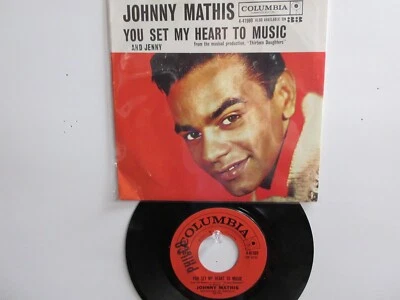 💥' JOHNNY MATHIS '  HIT 45+PICTURE SLEEVE [YOU SET MY HEART TO MUSIC]  1961 !💥 - Image 1 of 4