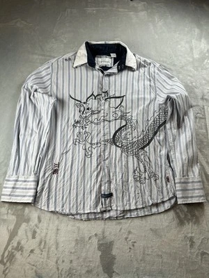 Christopher Wicks Shirt Large Men’s English Laundry Dragon Pin Stripe Button Up - Image 1 of 4