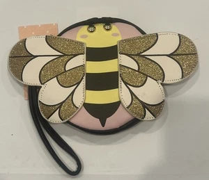 Luv Betsey Johnson Bumble Bee Bumblebee/Wings Coin Purse Wristlet Clutch Bag NWT - Picture 1 of 2