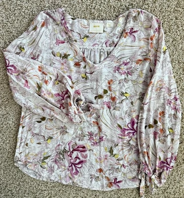 Blusa para mujer Maeve blanca floral manga fluida talla S Foto 1 de 4
