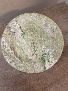 "Plato de postre de ensalada juliska cerámica verde marmoleada 9,25""" - Imagen 1 de 10