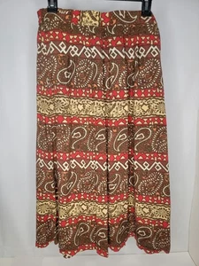 Falda para mujer Martinica talla mediana marrón multicolor larga maxi botones - Imagen 1 de 9