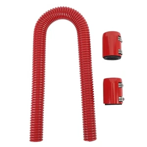 Ι Red 36 Inch Flexible Stainless Steel Radiator Hose Kit With Billet Clamps Flex - Picture 1 of 12