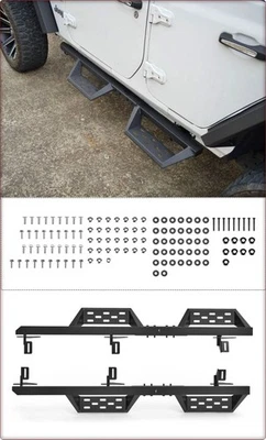 2 x marchepieds / tubes de seuil pour jeep wrangler jk 2007 - 2018 style v1 - Photo 1/4