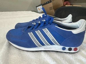 adidas La Trainer Men's Size 12 Royal Blue with Gray Stripes - Picture 1 of 6