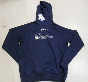 0562 FIPAV TG L ASICS FELPA CAPPUCCIO PALLAVOLO ITALIA ITALY HOODED HOODY - Foto 1 di 1