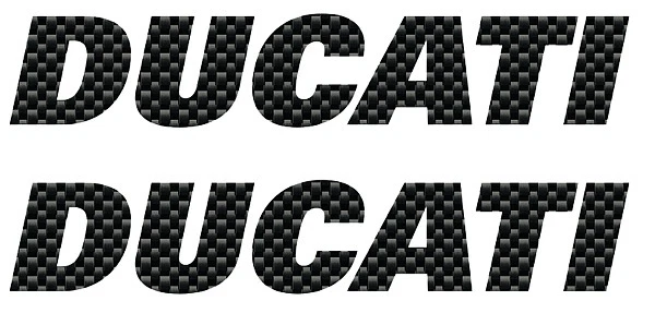 LABELBIKE Kit 2 ADESIVI per SERBATOIO MOTO Scritta DUCATI Adesivo CARBONIO STICKERS Racing