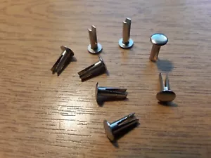 5/32" (4mm) x 1/2 (12.7mm) Bifurcated Nickel plated steel Rivet oval Head Qty 8 - Picture 1 of 3