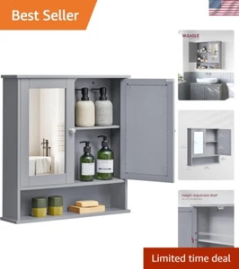 Stylish Bathroom Cabinet with 2 Mirrors - Adjustable Shelf & Effortless Assembly - Picture 1 of 8