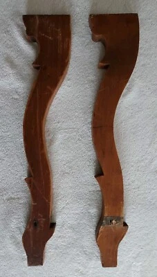 2 soportes de estante antiguos victorianos de roble soporte de ménsula 22-5/8" usados sólidos salvamento Foto 1 de 4