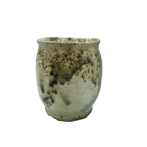 Unique Raku Vase Holder Vibrant Colors 4” Tall Beautiful Patina Burn Pattern - Picture 1 of 12