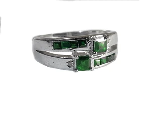 Natural Emerald Mens Band 925 Sterling Silver Emerald Band For Men 2.5 CtEmerald - Picture 1 of 4