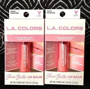 2pk LA COLORS SHEER ROSE CORAL C69178 TINTS LIPS SHEA BUTTER SMOOTH LIP BALM LOT - Picture 1 of 13