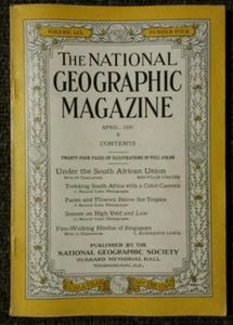 National Geographic magazine April 1931 Under South African Union, NO ADS - Picture 1 of 2