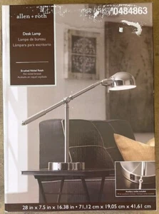 allen + roth Embleton 36-in Adjustable Nickel Desk Lamp wth Metal Shade ~ NEW - Picture 1 of 1