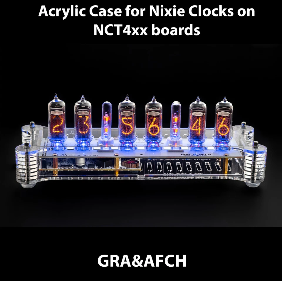 Acrylic Case for IN-14 Nixie Tubes Clock for NCT4xx Series Boards by GRA & AFCH - Image 1 of 4