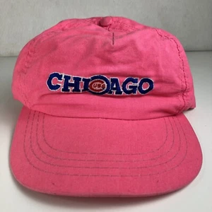 Vintage Chicago Cubs Snapback Mütze Cap 90s Annco Made in USA Pink - Bild 1 von 10
