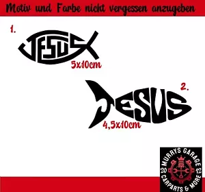 Jesus Fisch Christus Ichthys Kirche Symbol Aufkleber Sticker Decal Autocollant - Bild 1 von 10