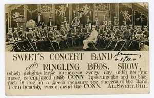 RPPC Ringling Brothers Circus Band 1911 Conn Instruments Publicidad - Imagen 1 de 2