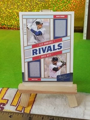2019 Leather & Lumber Rivals DUAL Materials SP /199 David Ortiz/Alex Rodriguez! - Image 1 of 4