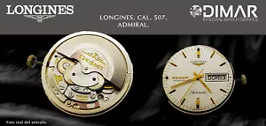 VINTAGE ORIGINAL MOVEMENT/LONGINES. CALIBRE 507 ADMIRAL.+ESFERA.+MANILLAS. - Bild 1 von 1