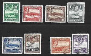 1938 ANTIGUA - KING GEORGE VI - 6 MH & 2 USED STAMPS - DESCRIPTION FOR SG Nos