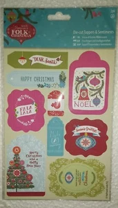 Nuevos adornos y sentimientos troquelados de Navidad folclórica Docrafts - Imagen 1 de 4