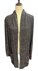 BAREFOOT DREAMS Cozy-Chic Lite grau blau Kapuzen Strickjacke Pullover Gr. M Taschen - Bild 1 von 4