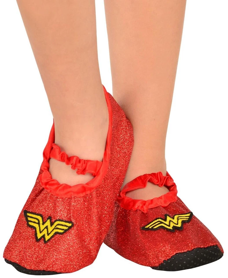 Wonder Woman Classsic Glitter Slipper Shoes Child One Size (7-11) New w/Tags - Image 1 of 1