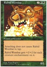 MTG magic cards 2x x2 Light Play, English Rabid Wombat 5th Edition