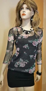 Set camicia bambina NO CONFINI con top manica lunga traslucido 2 pezzi nero nuovo con etichetta - Foto 1 di 16