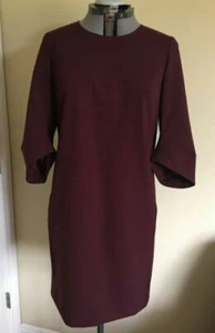 NWT Lafayette 148 New York Miriam Elbow Sleeve Cabernet Dress Size 10 - Picture 1 of 8