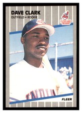 1989 Fleer #402 DAVE CLARK Cleveland Indians ~D6E
