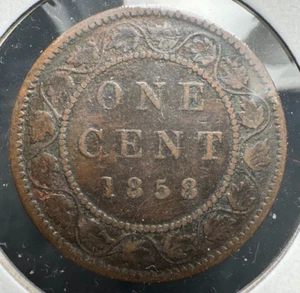 1858 1 ONE CENT CANADA LARGE PENNY VICTORIA FIRST YEAR KEY DATE! - Bild 1 von 2