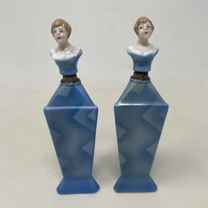 German Bavarian Porcelain Figural Perfume Bottle geometric Art Deco - Picture 1 of 12