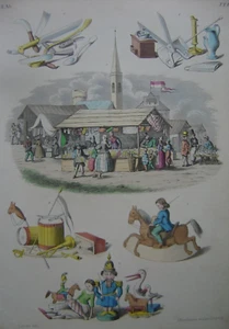 Gravur einer jährlichen Messe Schere Messer Spielzeug Schaukelpferd - Bild 1 von 1