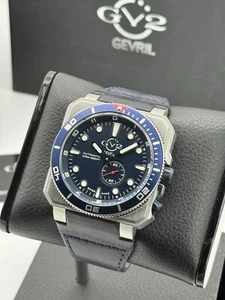 GV2 by Gevril XO Submarine 44 Swiss Automatic 4542- SW200 BLUE! *FULL SET MINT!* - Bild 1 von 14
