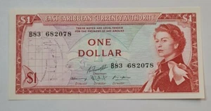 1965 EAST CARIBBEAN STATES $1 QE II (GEM UNC) [P-13g]  - Picture 1 of 5