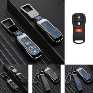 Zinc Alloy Leather Car Key Fob Case Cover For Nissan Frontier Sentra 350Z Titan - Picture 1 of 17