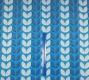 JESSICA JONES LEAFLET BLUE LEAVES LEAF DRAPERY FURNITURE FABRIC 8 YARDS 54"W - Picture 1 of 5