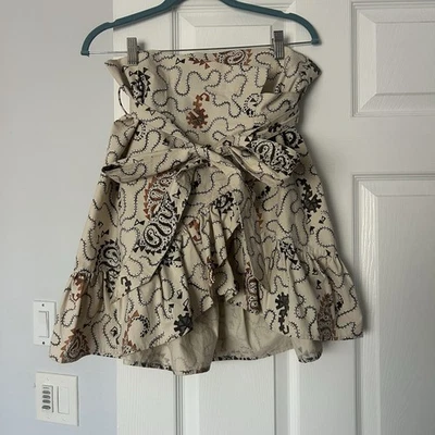 Isabel Marant Etoile Tempster Skirt (Sz FR 50) Large Cotton Wrap Mini Floral - Image 1 of 4