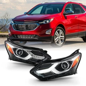 Pair 2Pcs Headlights Assembly For 2018-2020 Equinox Black Housing w/LED DRL - Picture 1 of 9