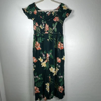 Mono Anthropologie Patrons Of Peace Grande Verde Floral Calado Pierna Ancha Foto 1 de 4