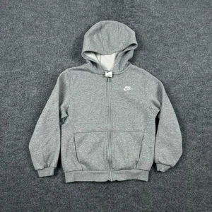 Nike Hoodie Youth Large Full Zip Fleece Lined Sweatshirt Boys Girls FD3004-083 - Picture 1 of 12