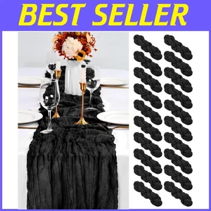 20 Pack Black Cheesecloth Table Runner - Picture 1 of 9