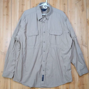 5.11 Tactical Herren XL hellbraun Ripstop Hemd Langarm Roll Tab versteckt CCW Outdoor - Bild 1 von 19