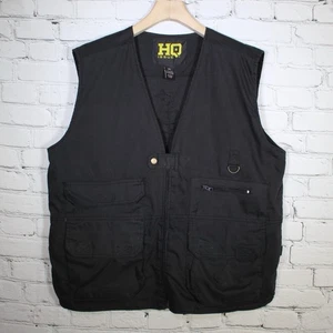 HQ Issue Utility Vest Mens 2XL Black Tactical Outdoors Fishing Hiking Pockets - Picture 1 of 14