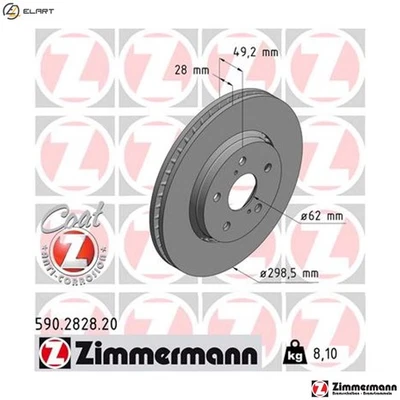 2x BRAKE DISC 590.2828.20 FOR TOYOTA 3ZR-FAE 2.0L 2ZR-FXE 1.8L 8NR-FTS 1.2L - Image 1 of 4