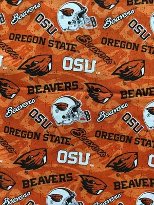OSU Oregon state College Football Cotton Fabric 26” x 42” Orange - Image 1 of 3