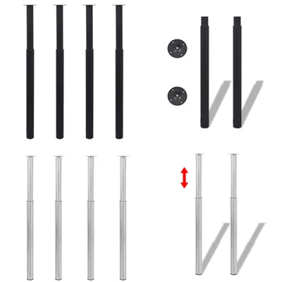 Teleskopfuß Tischfüße Stützfuß Tischbein Tischfuß Nickel gebürstet 710mm-1100mm - Bild 1 von 4